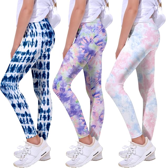 Quedoris Girls Printed Leggings Yoga Pants Multipack Leggings for Kids in 3t to 13 Years