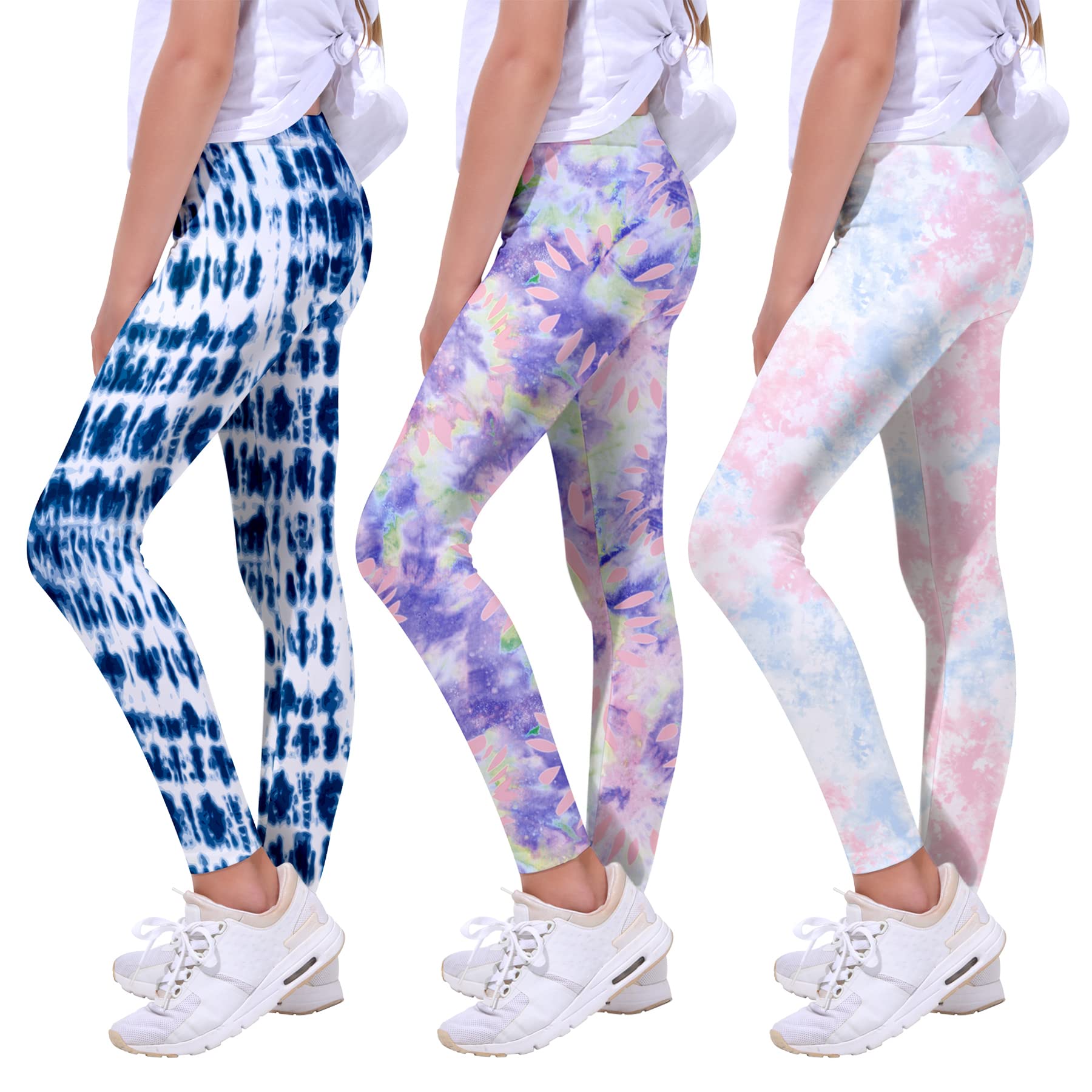 Quedoris Girls Printed Leggings Yoga Pants Multipack Leggings for Kids in 3t to 13 Years