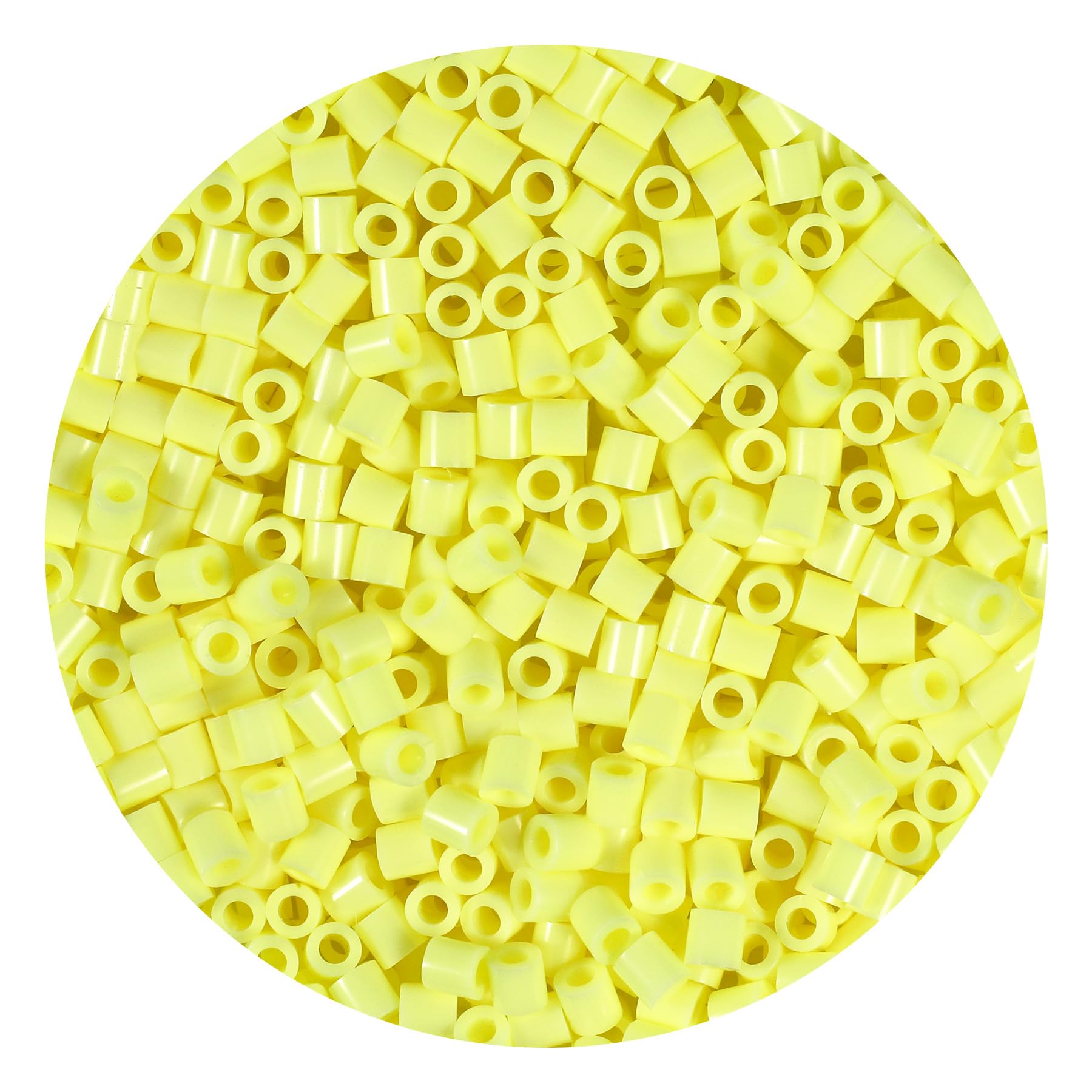 1000Pcs Loose Fuse Beads 5mm Bulk Refill Kit Fast Easy to Use Stress Relief Pixel Art Melting Beads for DIY Decor Crafts Creative Handmade Projects 3D Craft (Light Yellow)