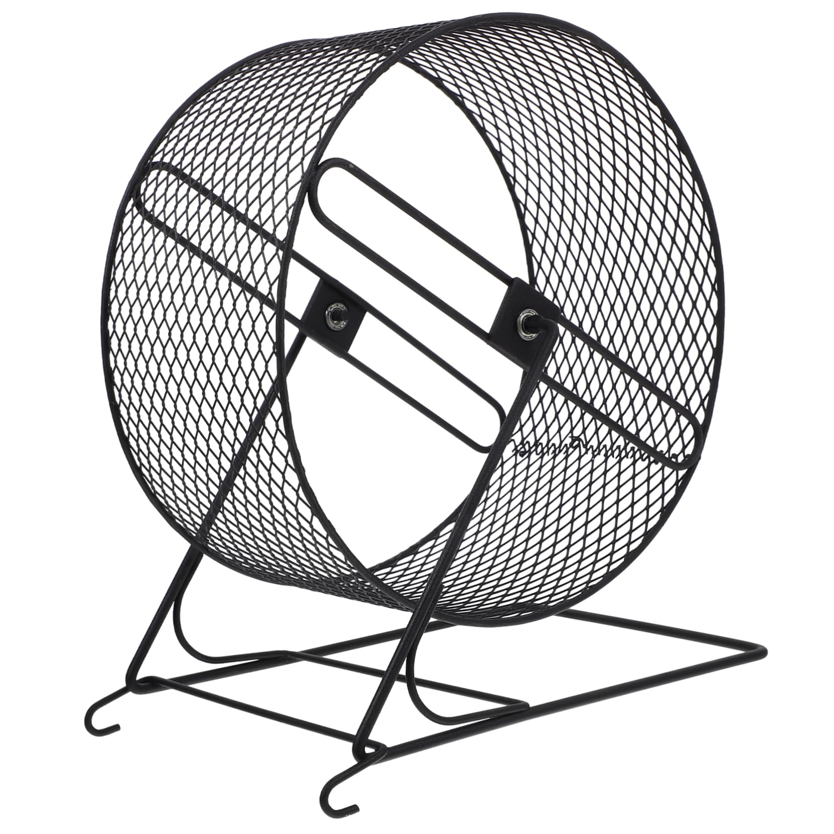 Rueda De Ejercicio Silenciosa para Hámster De Hierro Negro 21 Cm para Correr Ardillas Erizos y Pequeños Roedores