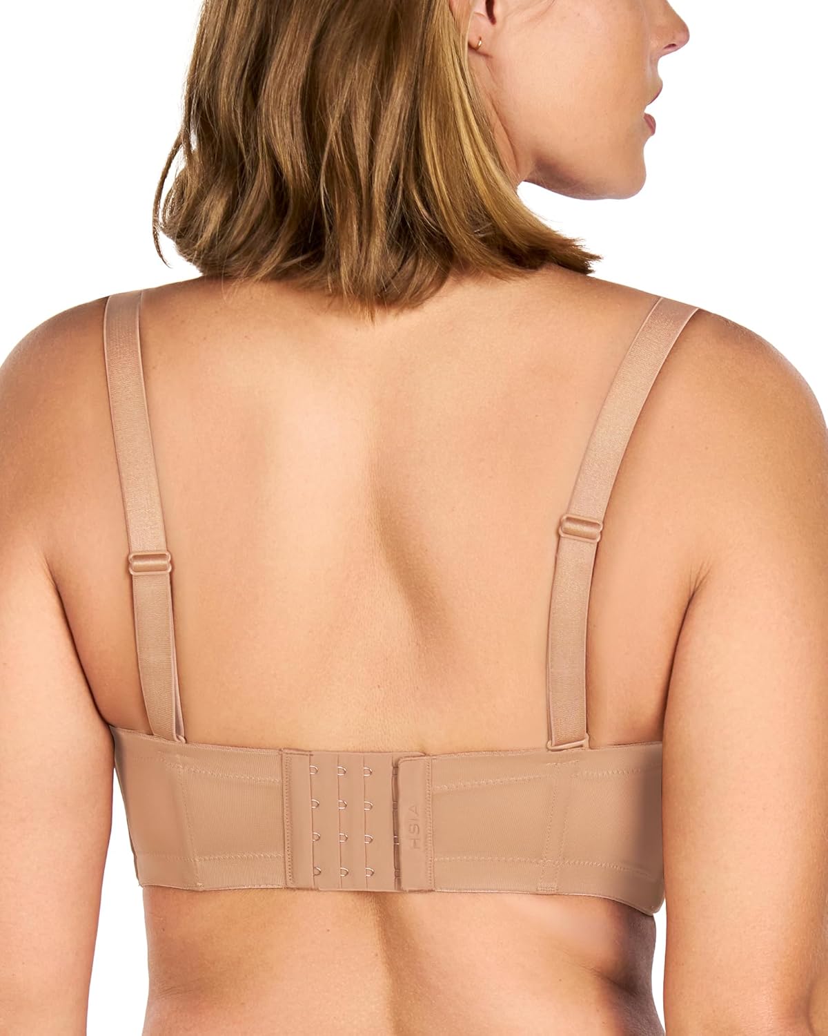 HSIA Strapless Bras for Women Large Bust Non Slip Full Coverage Underwire Supportive Multiway Strapless Bra Plus Size Dark Beige - Image 5