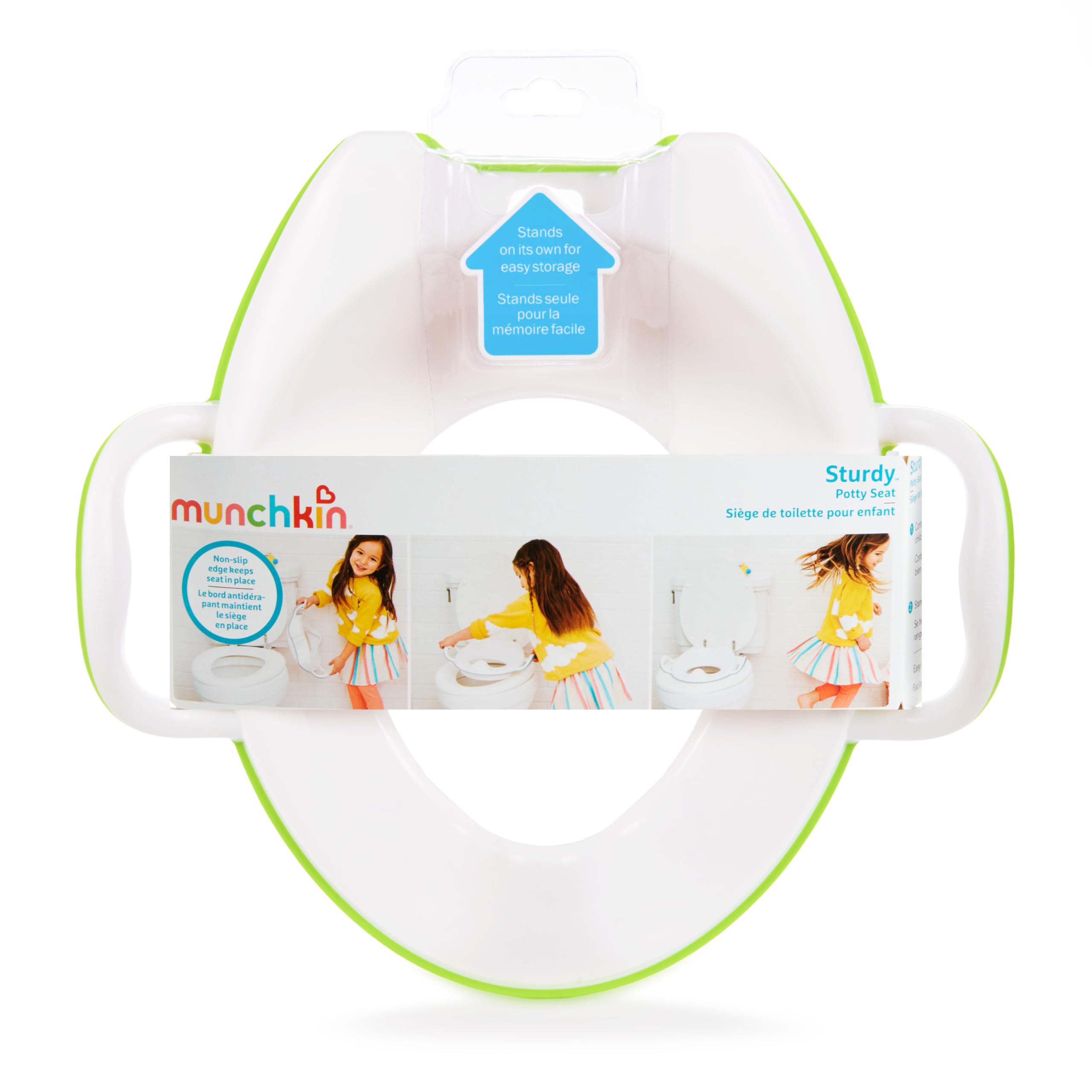 Munchkin Sturdy Potty Seat | Potty Training Toilet Seat with Handles and Legs | Ideal for Toddler and Children | Green