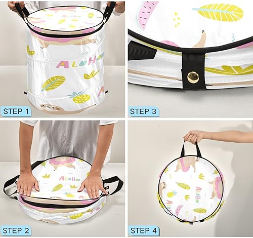 Miniatura 4 de Cubbies 62 cuartos de galón contenedor plegable para Navidad y decoraciones de vacaciones para armario lindo verano perezoso animal, botes para ropa