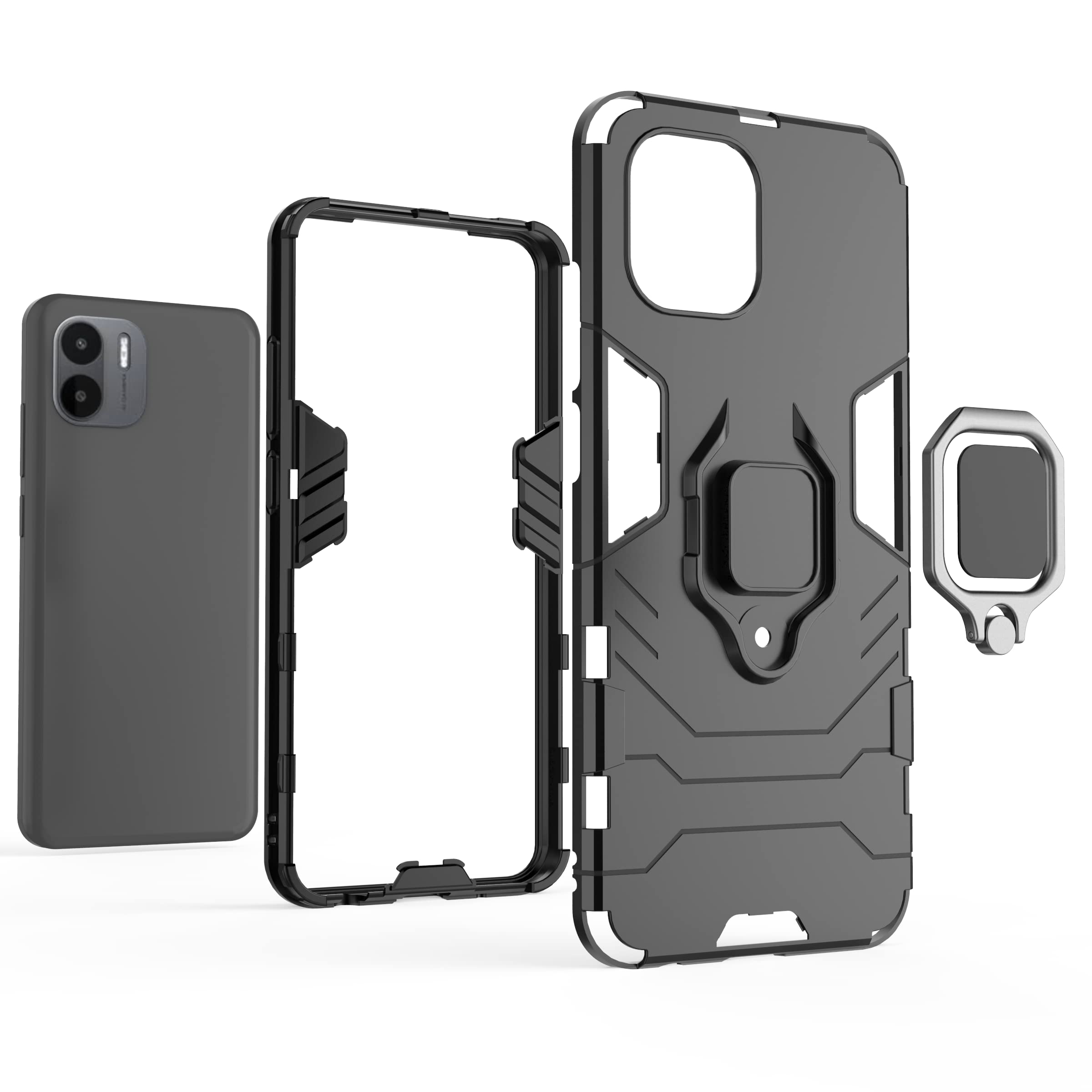 TingYR Cover per Xiaomi Redmi A1, Supporto Anello Rotante a 360 Gradi