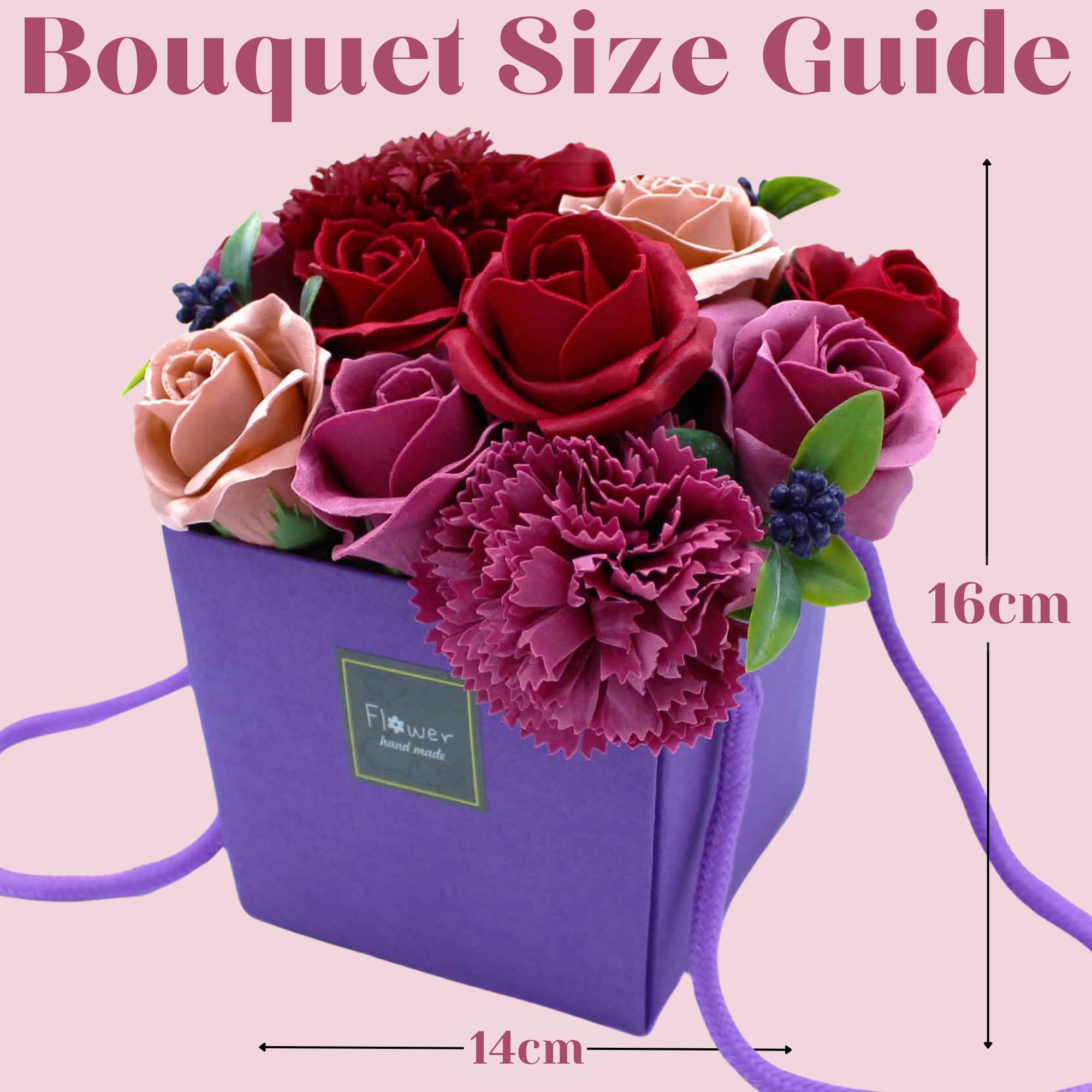Soap Flower Bouquet Purple Flower Garden Mothers Day Flowers Valentine Flowers For Her and Flower Bouquet For Your Loved Ones - Image 2