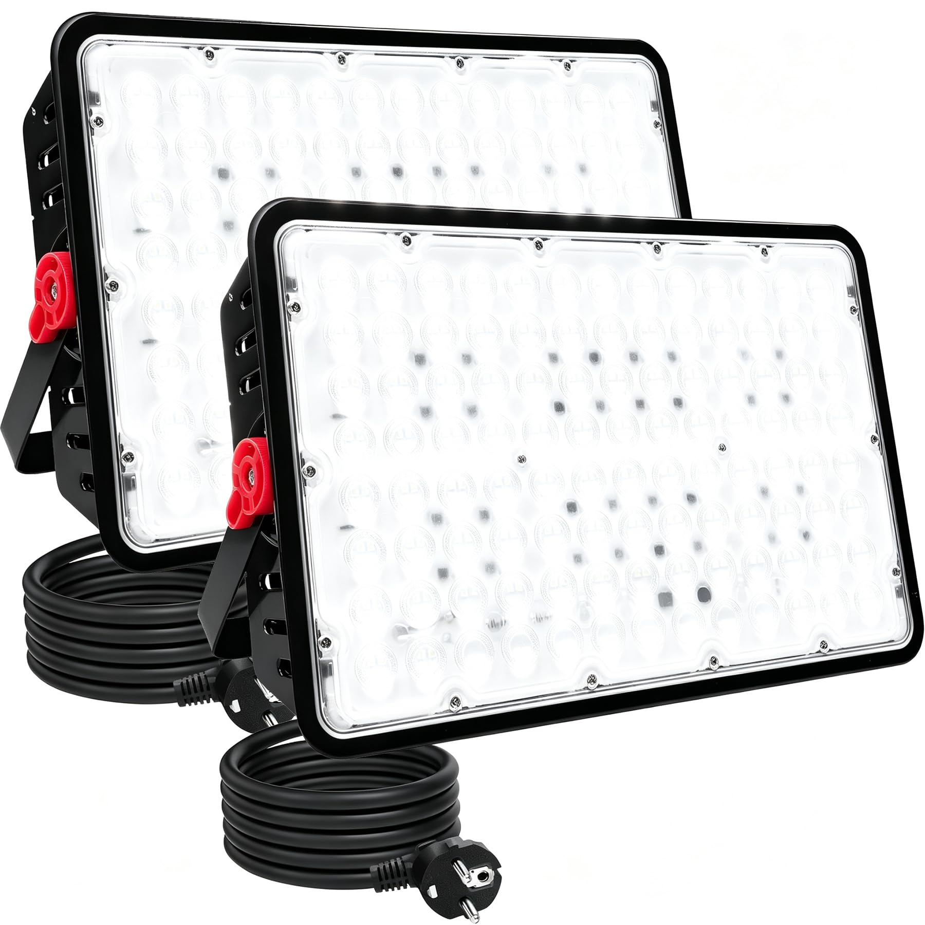 LED Strahler Außen 400W, 2 Stück 40000LM Led Aussenstrahler 6500K Kaltweiß LeD Scheinwerfer IP66 Wasserdicht Baustrahler Leds Flutlicht für Garten Garage Sportplatz Hof Flur