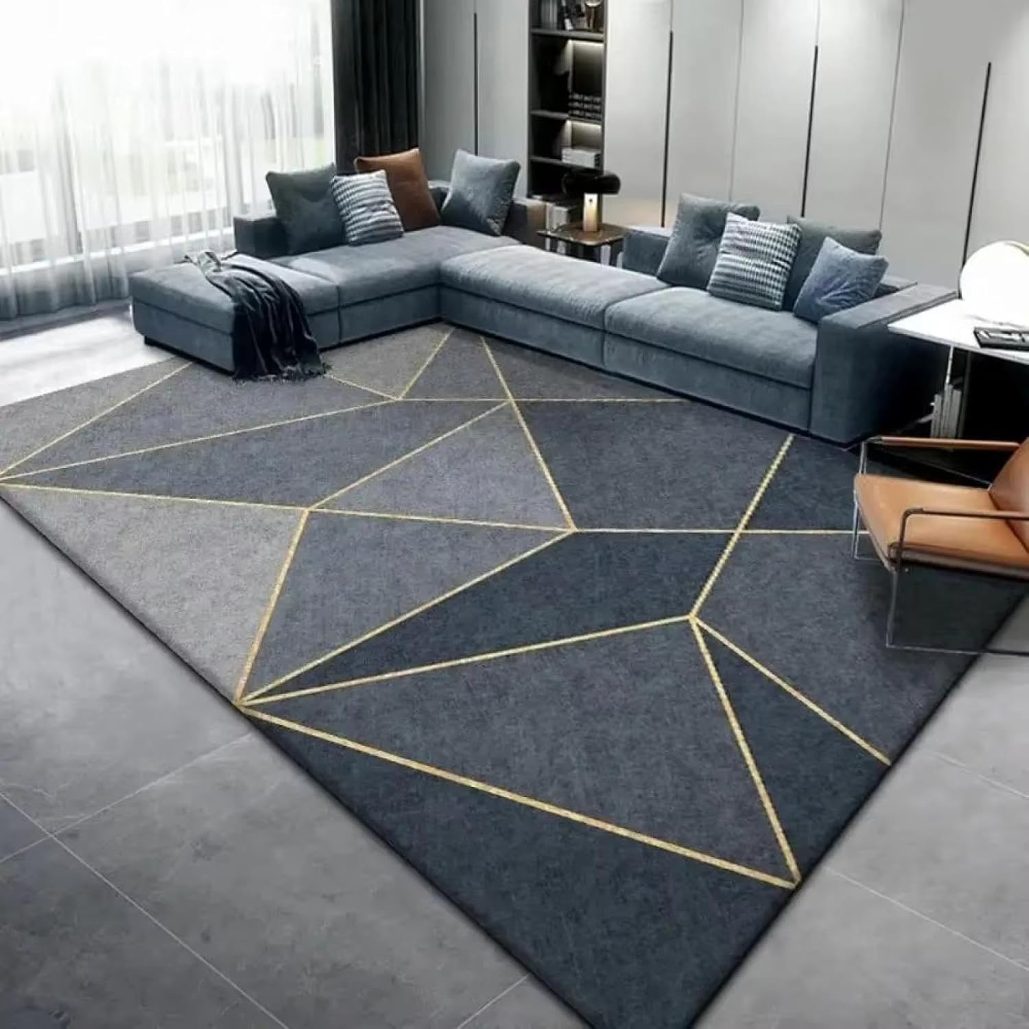 6'x7' Non-Slip Washable Area Rug Modern Geometric Abstract Style Carpet Home Living Room Bedroom Decorative Floor Mat Kitchen