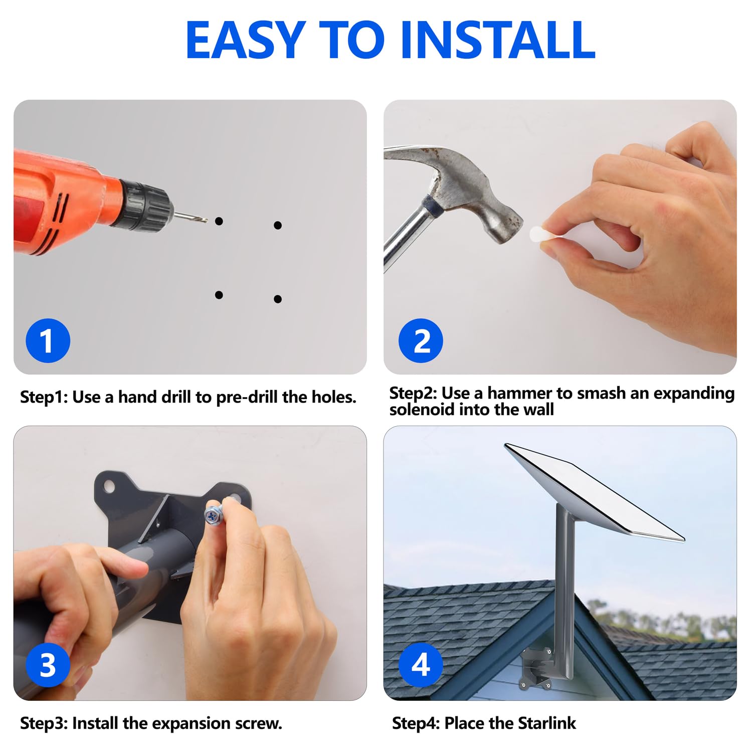 Cable Starlink Support Mural Starlink Gen 3 Réglable - Kit Installation Antenne Satellite Montage Toit Starlink Cable Starlink Support Mural Starlink Gen 3 Réglable - Kit Installation Antenne Satellite Montage Toit Starlink