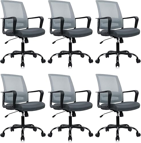 Miniatura 20 de CLATINA Silla de escritorio ergonómica de malla rodante con soporte lumbar ejecutivo y diseño giratorio ajustable para computadora de oficina en