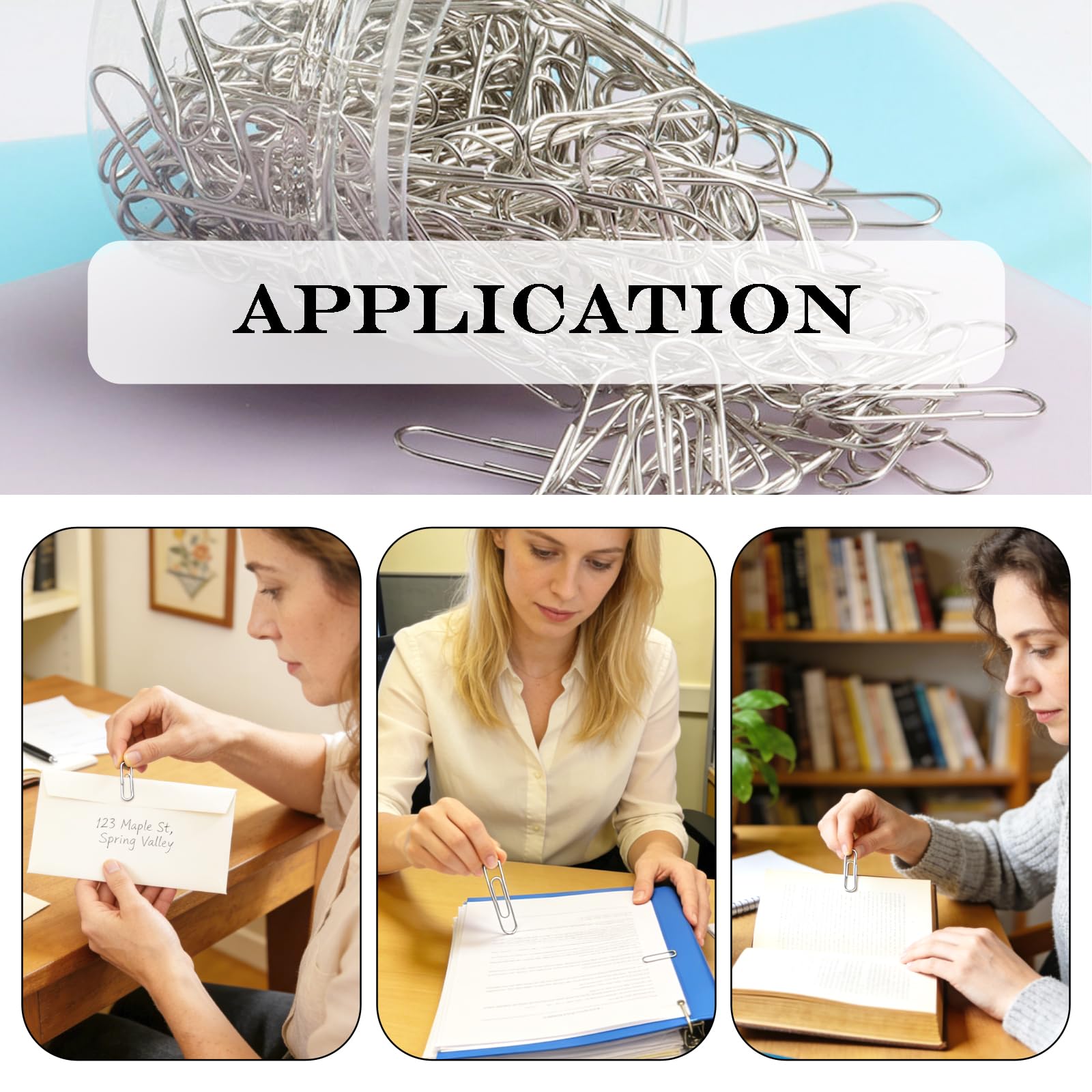 60 Stück Büroklammern Groß Metall, Büroklammern für Papier, Büroklammern Flach Metall, Büroklammern Beschichtet, für Papierkram Büro Schule Und Persönlichen Gebrauch,100MM