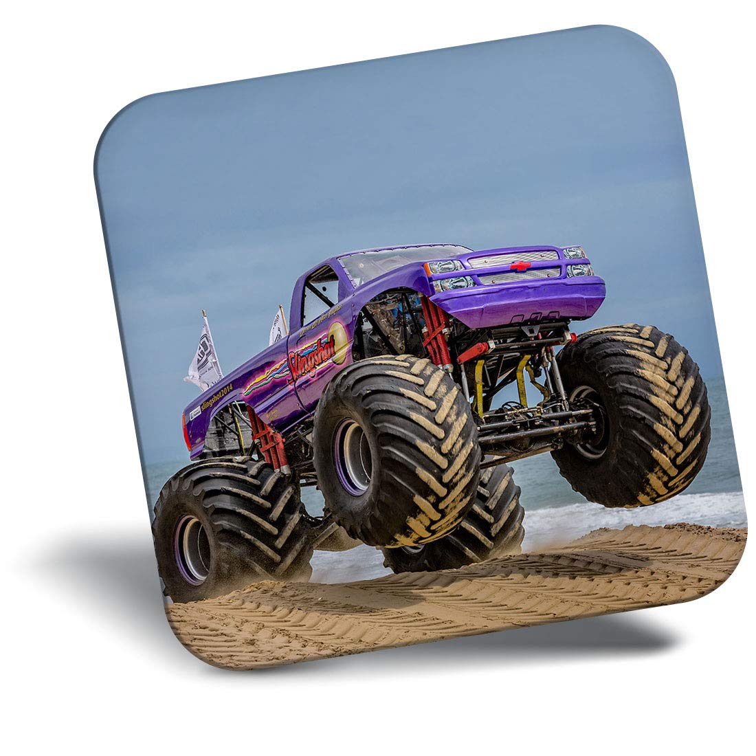 Destination Vinyl Ltd Fridge Magnet - Monster Truck Pickup 4X4 Beach 16493