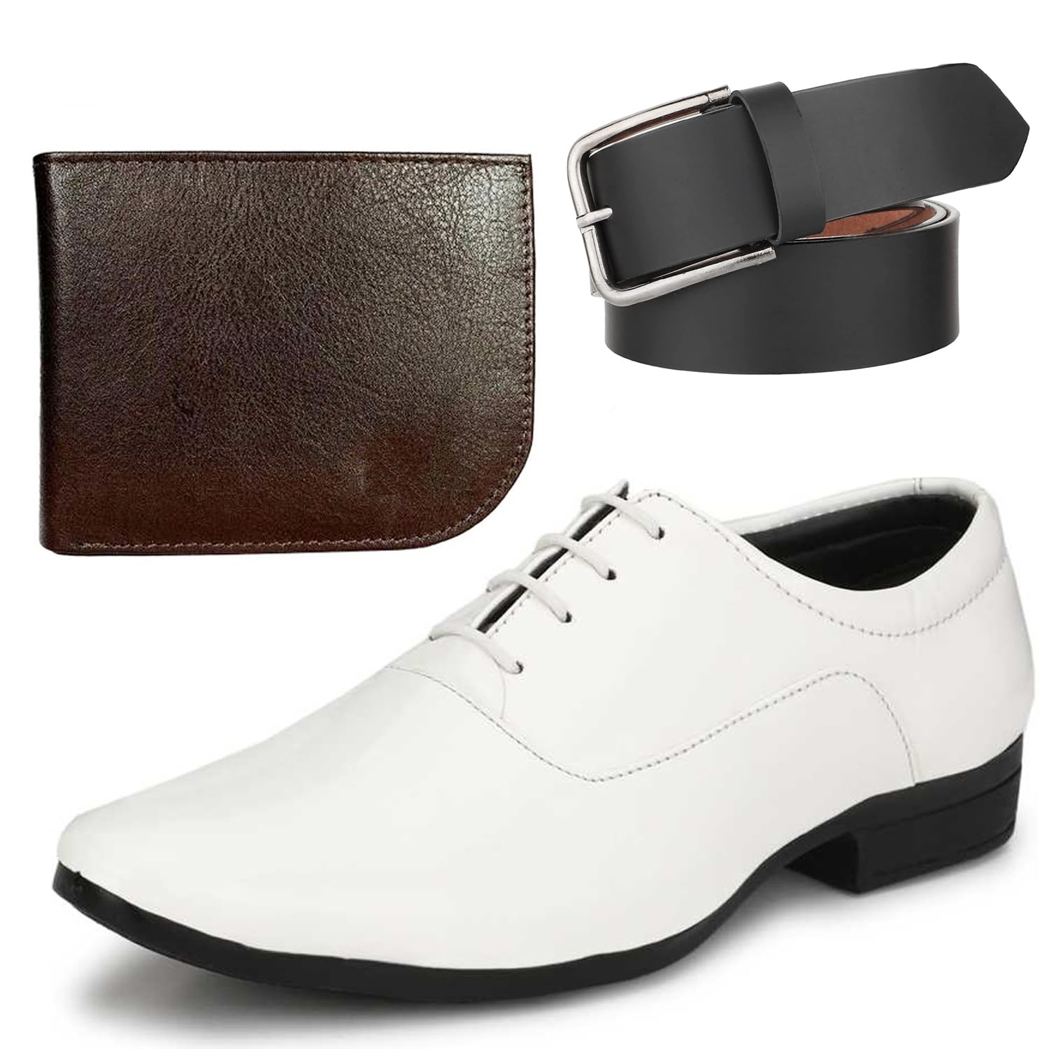 Men's Attractive PU Formal/Party Shoes | Shoes Combo with Free Wallet & Belt | Stylish & Comfortable | Ideal for Office, Casual Outings, Parties | Multi Color (R2SVIT2971TCCBR1006PARENT)-image-37