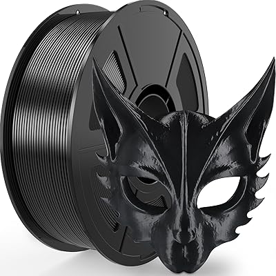 16 – Amoybaby Silk Black PLA Filament 1.75mm 1KG/2.2LBS, High Speed Shiny 3D Printer Filament PLA, Low Warp & Clog-Free, Dimensional Accuracy +/-…