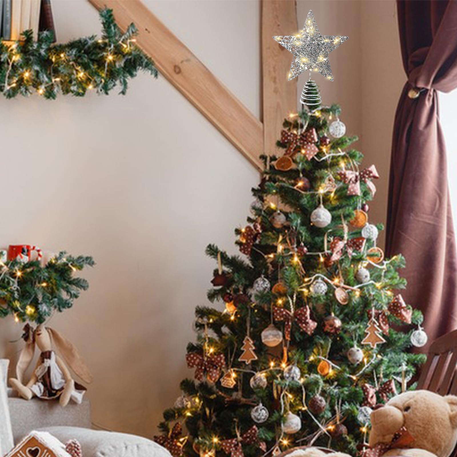 Glitter Christmas Tree Topper Decorations - Image 4