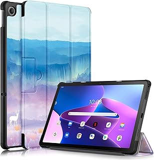 DETUOSI Lenovo Tab M10 Plus 10.6" Case 3rd Gen 2022 (TB-125F/TB-128F), Lenovo Tab M10 Plus Case 10.6 Inch,【Auto Sleep/Wake】 Slim Tri-fold Folio Leather Case for Lenovo Tab M10 Plus 3rd Gen #Deer