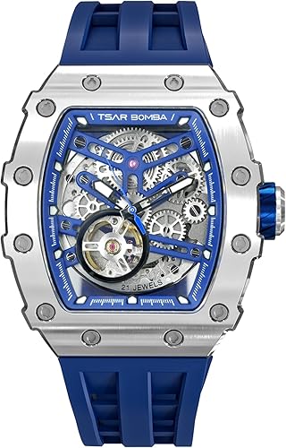 Miniatura 2 de TSAR BOMBA Relojes mecánicos automáticos de lujo para hombre, movimiento japonés, cristal de zafiro, resistente al agua, hasta 164.0 ft, relojes de