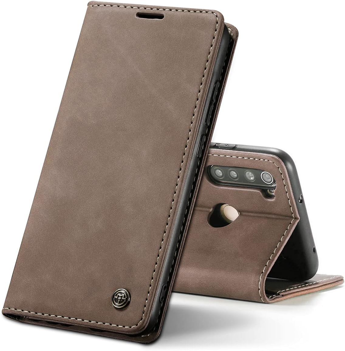 Suncase Ledertasche Für Xiaomi Redmi Note 14 5G - Echtleder Etui In Antik Braun