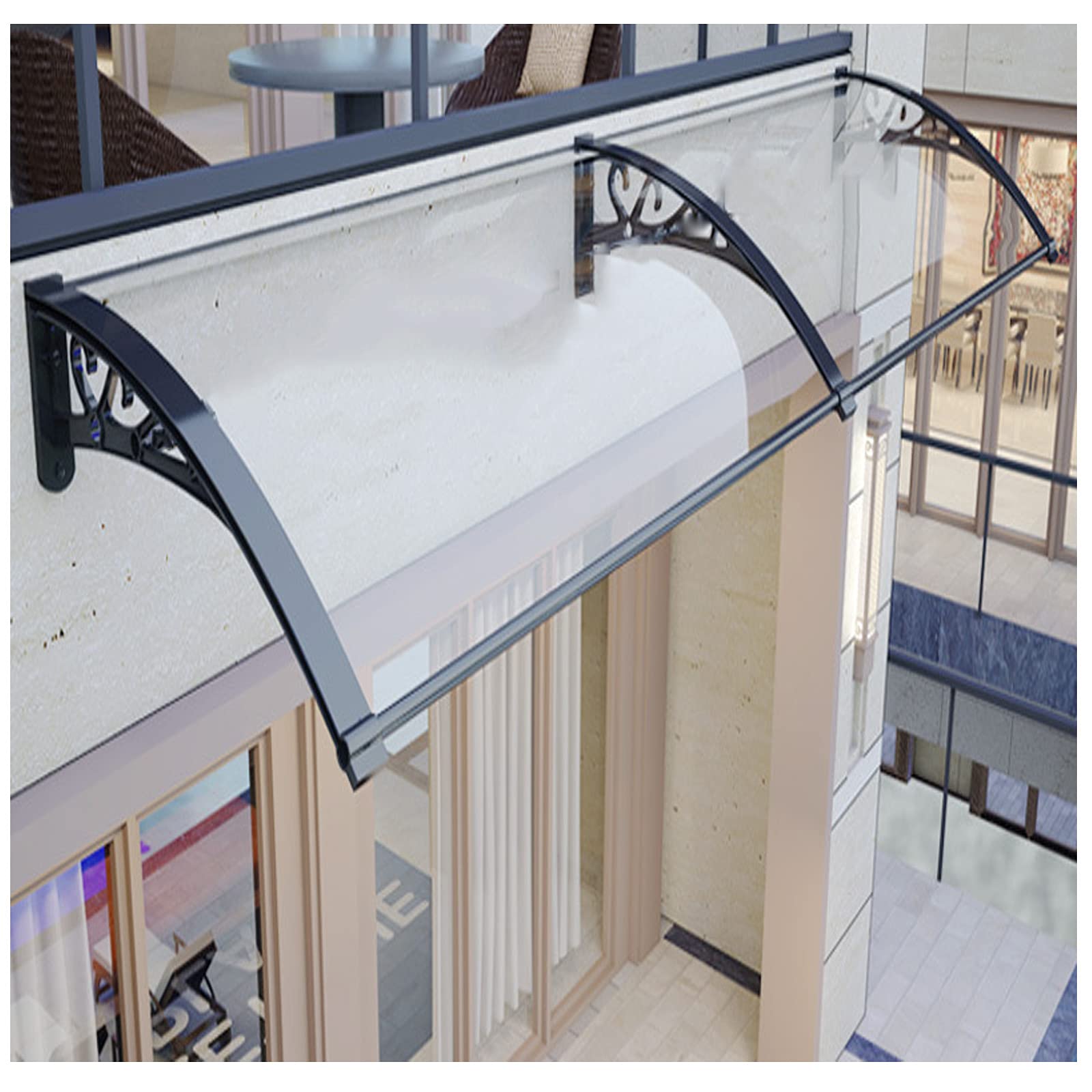 Auvent de porte d'entrée extérieur aluminium polycarbonate 80x220