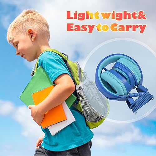 Miniatura 9 de Auriculares para niños para la escuela, auriculares USB tipo C actualizados 2024 con micrófono, auriculares con cable para niños y niñas con