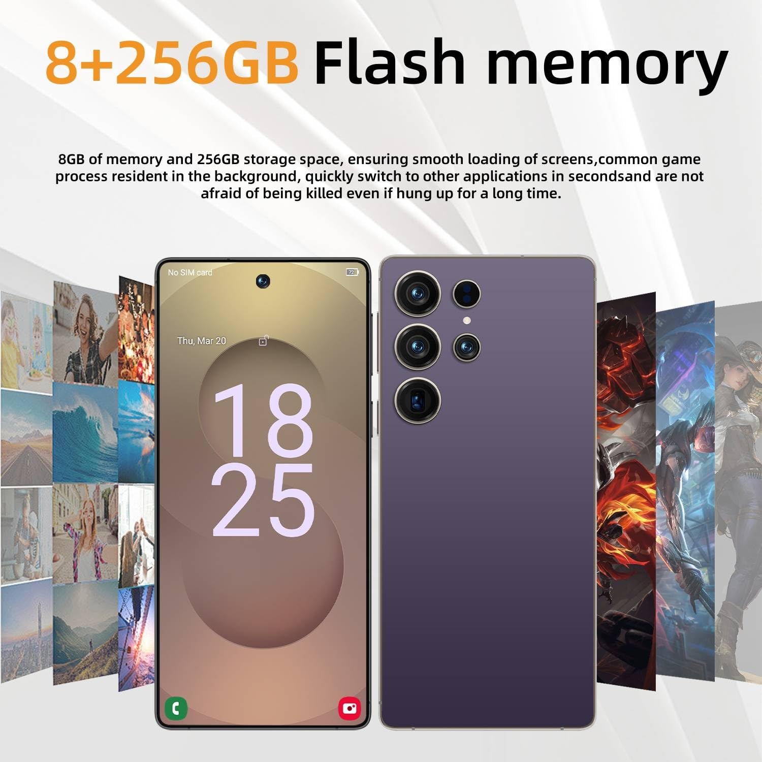 S25 Ultra Unlocked Phones,6.9" HD,8GB+256GB Android 15.0 Smartphone,8000mAh Battery,72+108MP Camera,Built-in Stylus Pen,5G Dual SIM Cards/Face Unlock/Fingerprint Unlock/GPS. (Black)