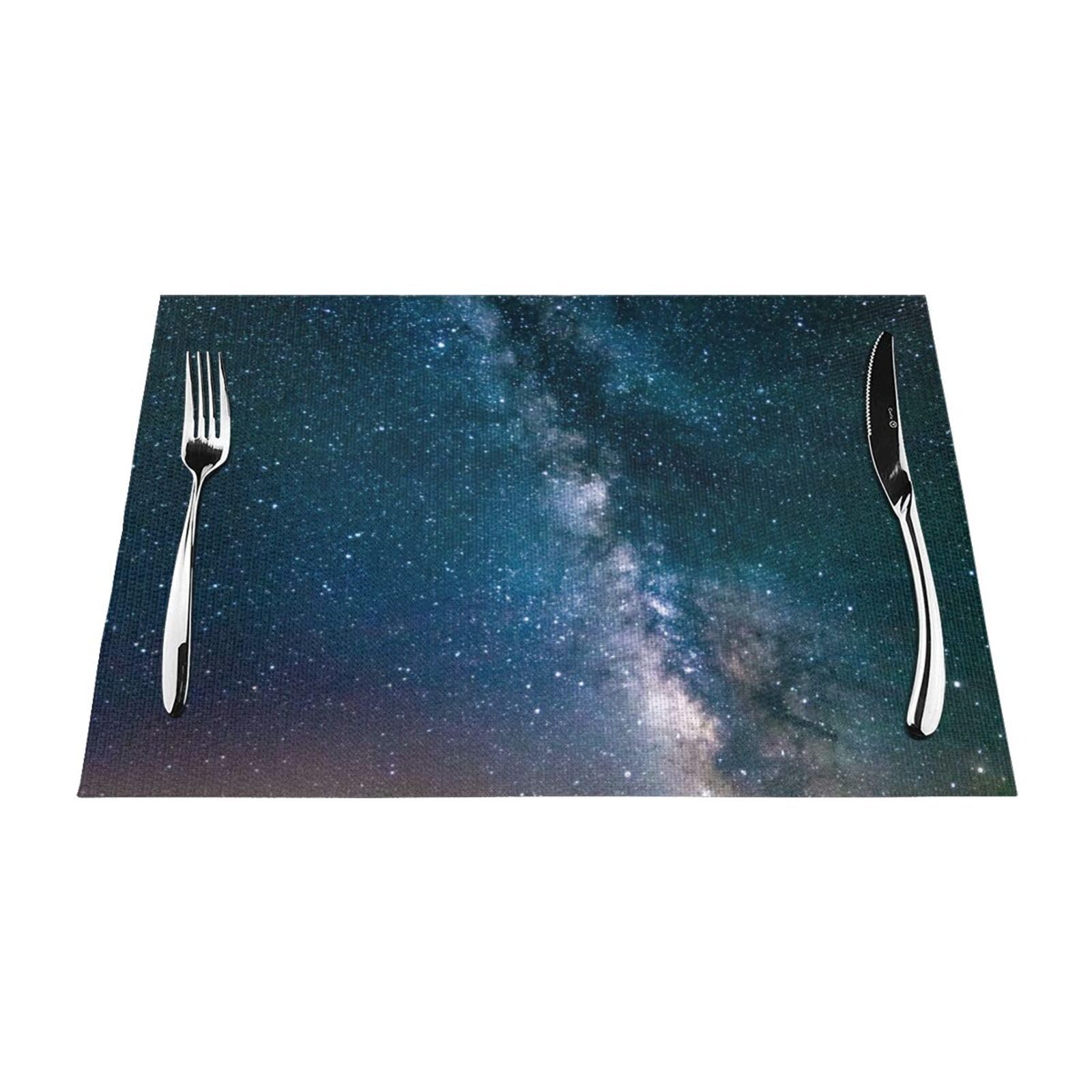 Sets de table en PVC imprimé route de nuit lavables et résistants