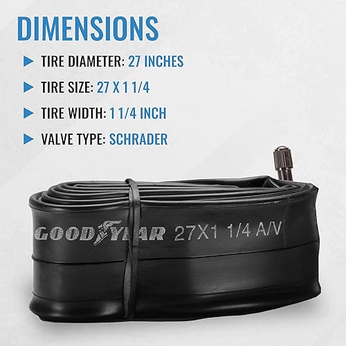 Miniatura 33 de Goodyear Tubo de bicicleta con caucho butílico - Tubos de bicicleta confiables para ciclismo premium