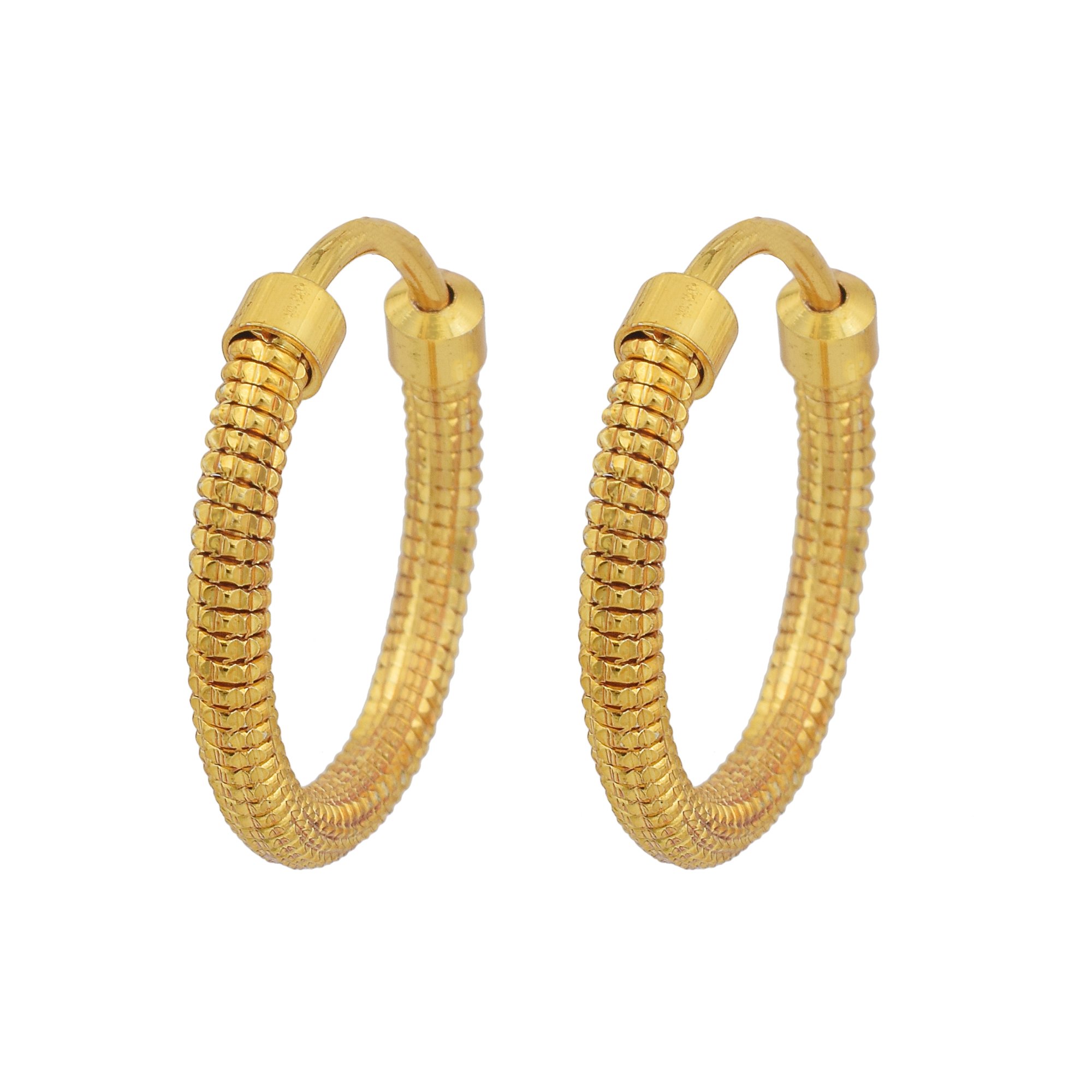 Memoir Gold plated brass, simple sober light weight daily use Carved design Hoop bali earrings Women Fashion (B07C91P4G8) Amazon Price History, Amazon Price Tracker