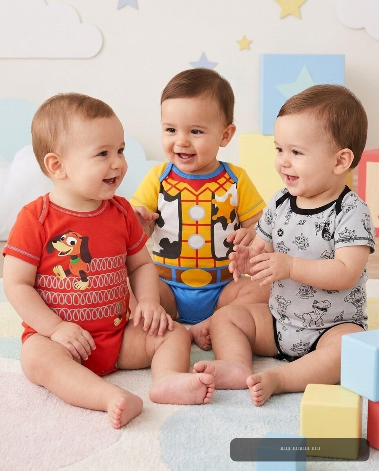 Disney 5-pak body z krótkim rękawem: Myszka Miki lew King Pixar & Kubuś Puchatek, Toy Story, 6-9 Miesiące