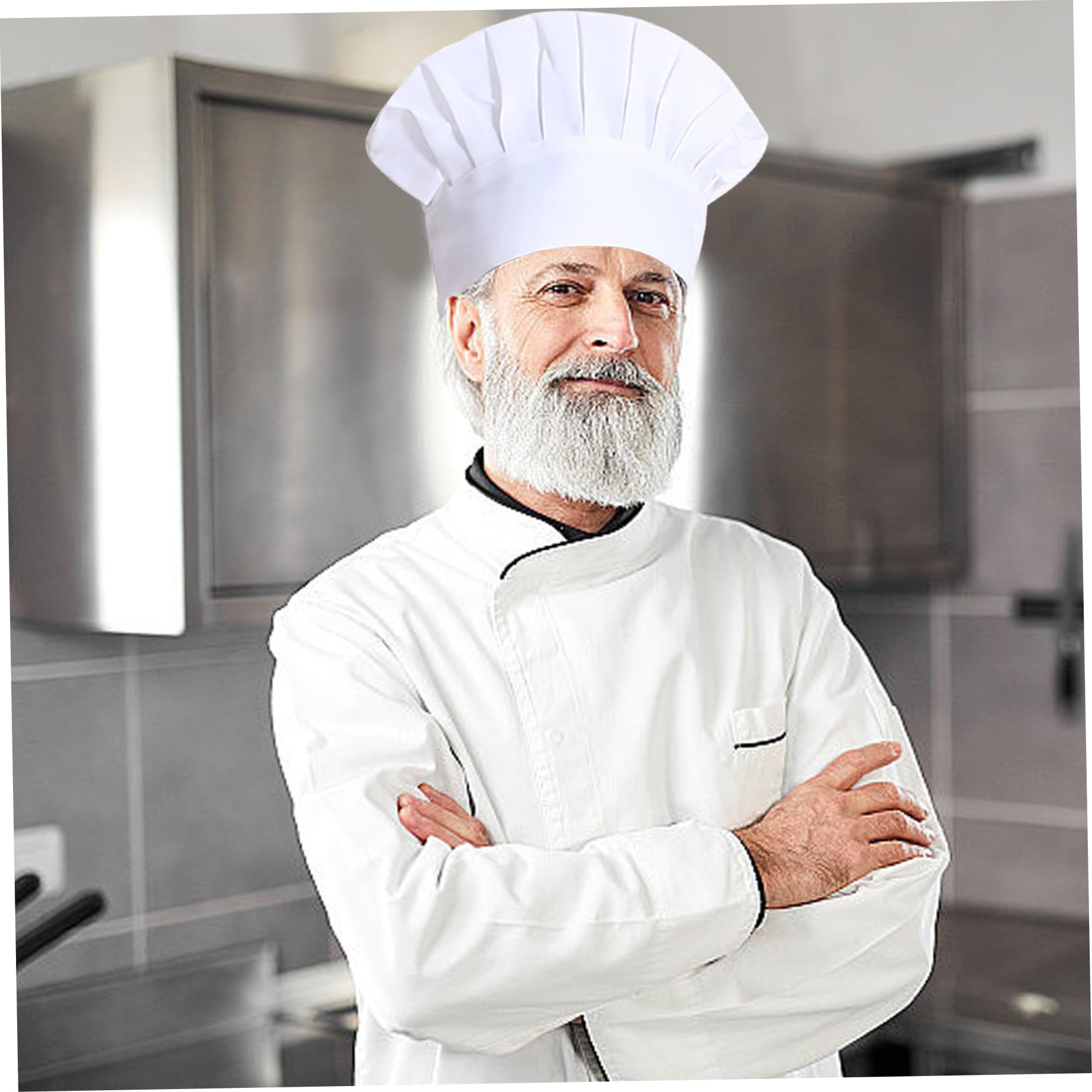 Toque Lavable Machine 2 Toques De Chef Blances LPAMABA - Taille Unique Adulte - Respirante Et Lavable - Pour Cuisine Pro Ou Maison Toque Cuisinier Enfant