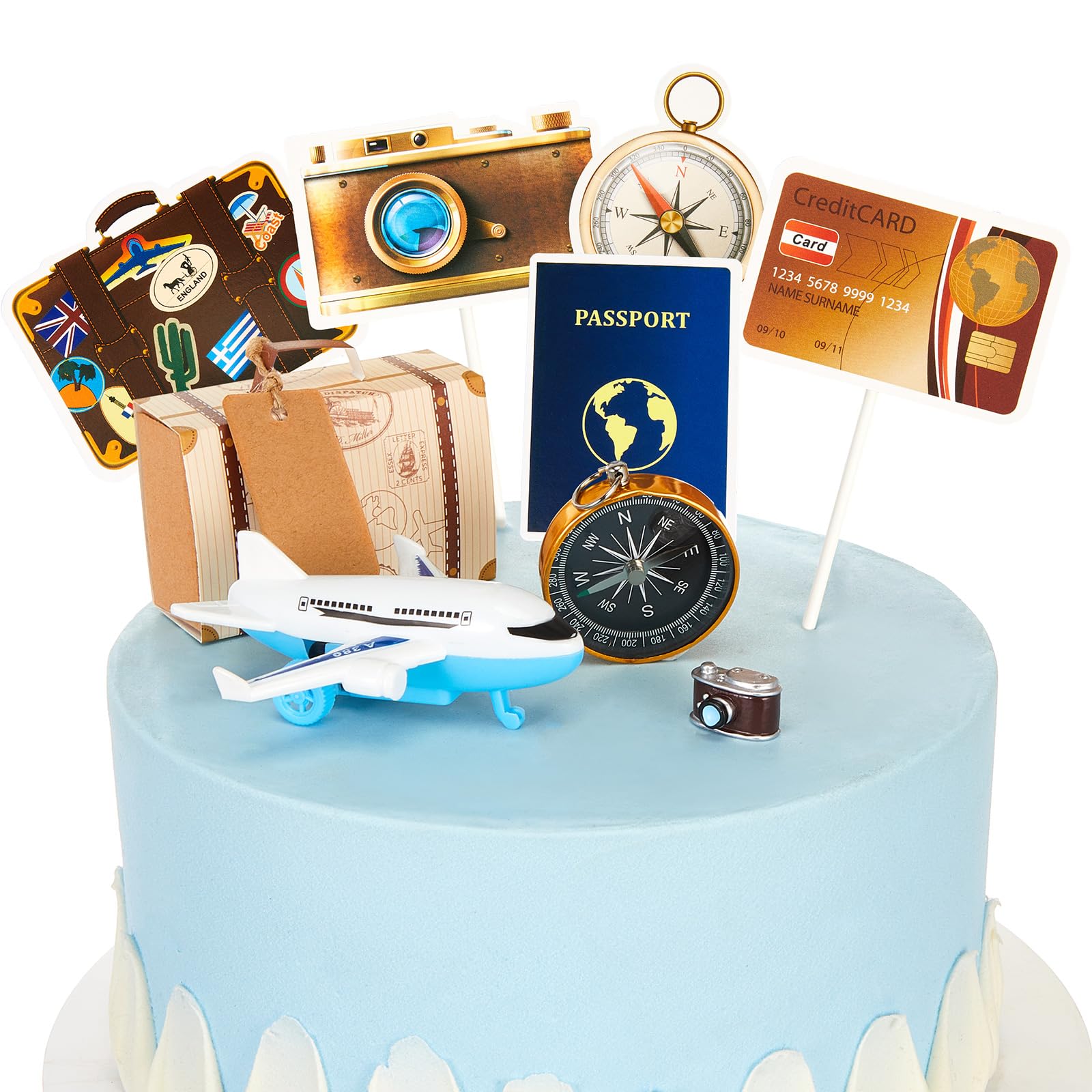 Amazon.co.jp: トラベルケーキトッパーデコレーション Let The