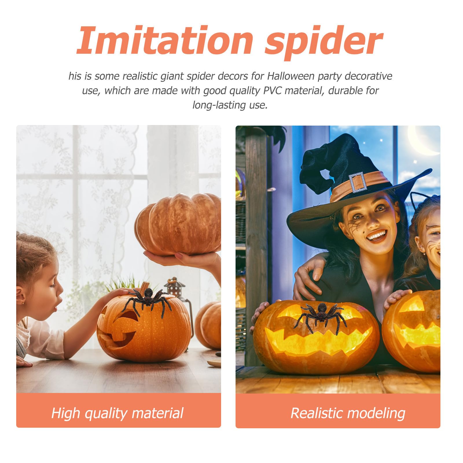 Uonlytech 18 Pcs Araignée Décorative d'halloween Géante en PVC