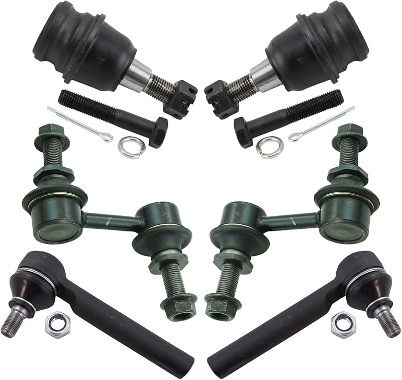 Kit de Direção e Suspensão Dianteira TRQ com Pivôs, Terminais e Bieletas para Subaru Tribeca, 6 peças