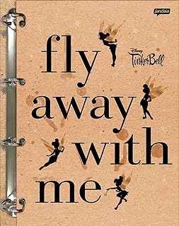 Jandaia - Caderno Argolado Cartonado Colegial Tinker Bell Kraft 160 folhas