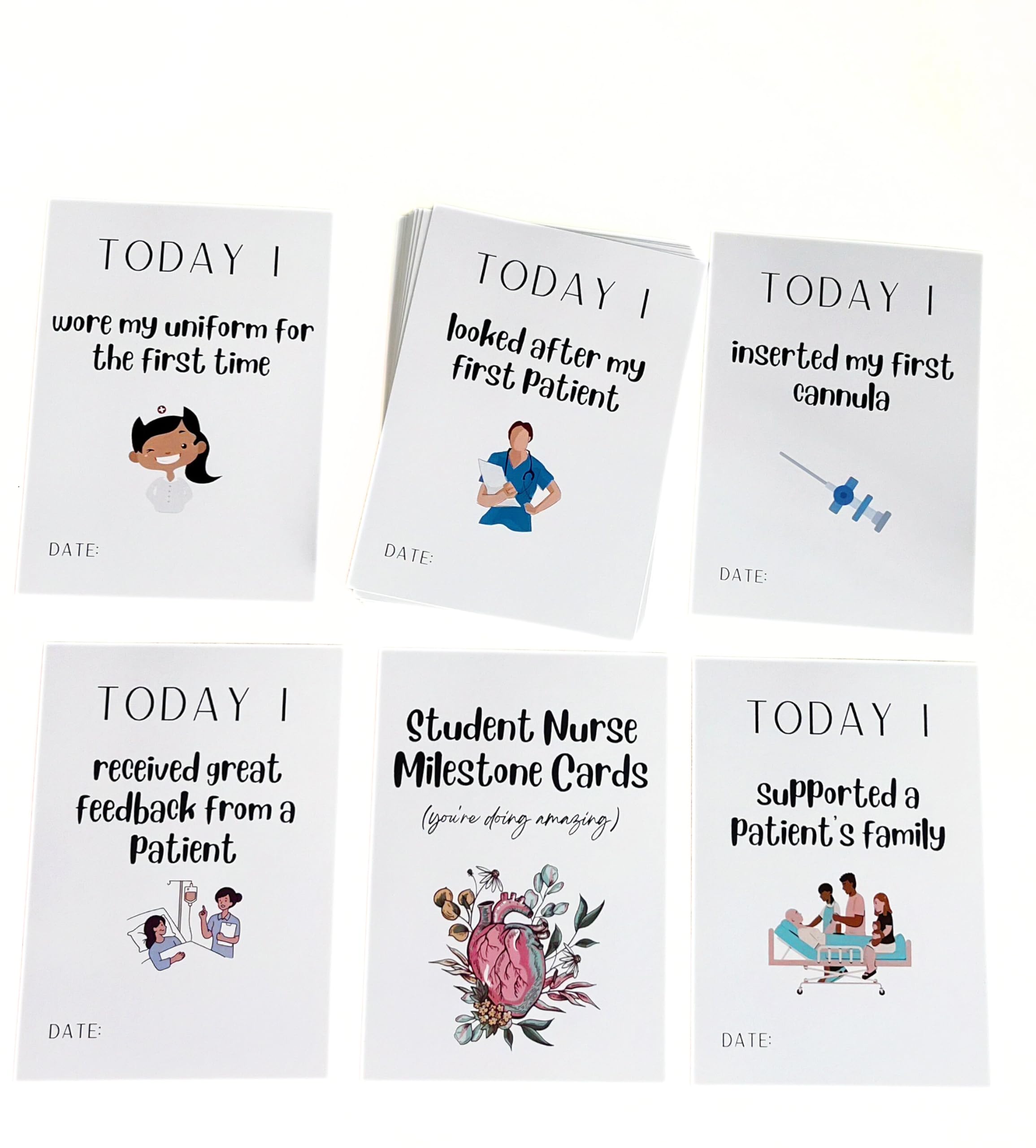 Student Nurse Milestone Cards, Achievement Tracking Cards, Student Nurse Gifts, Set of 20 (Handpacked in Presentation Box) - Image 3