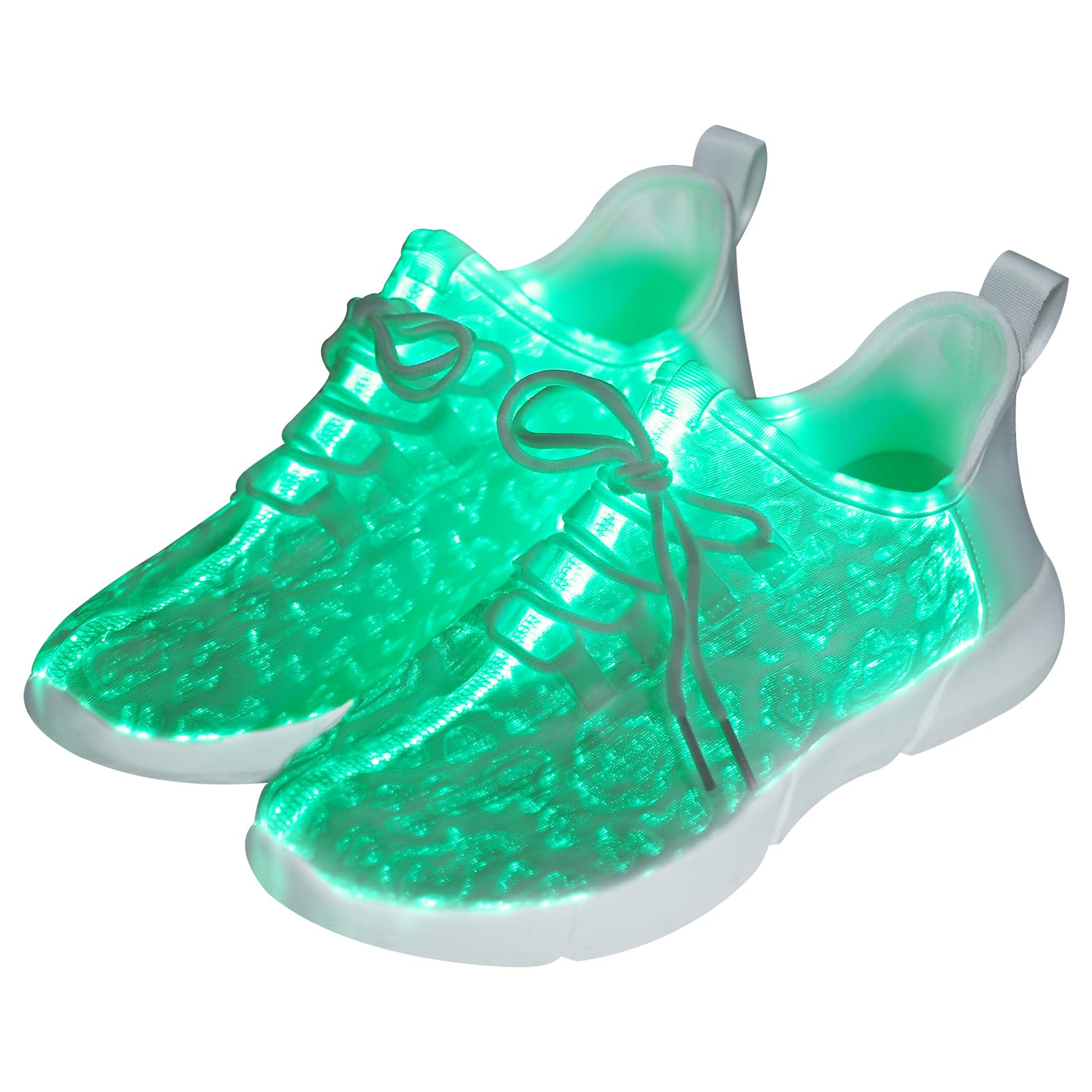 Shinmax Unisex Adult LED Shoes, White, Size 7 UK, Fos-bai-38, Sneaker, Casual, Party, Festival, Light, Ventilated, Low Top, Closed Toe, Mesh Lining, Moderate Cushioning, Adults (Unisex), Female