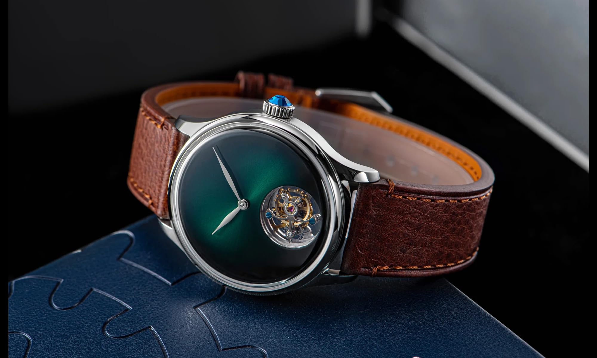 S454.SG.B Tourbillon Master ST8000 Uhrwerk Saphirkristall Herren mechanische Uhr, silber