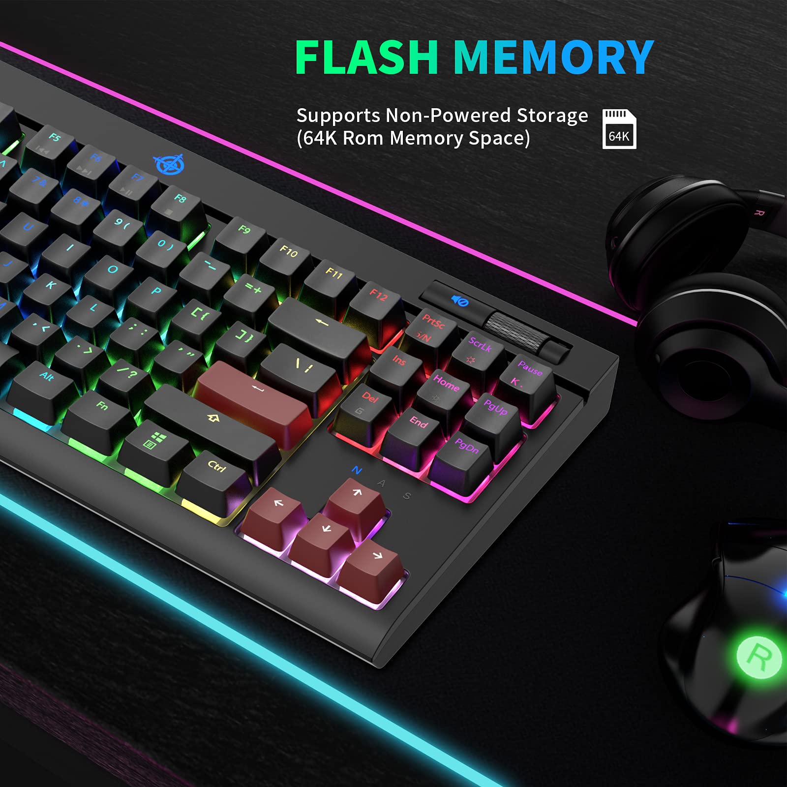 Mechanical Gaming Keyboard, STOGA Wired Keyboard with RGB LED Backlit