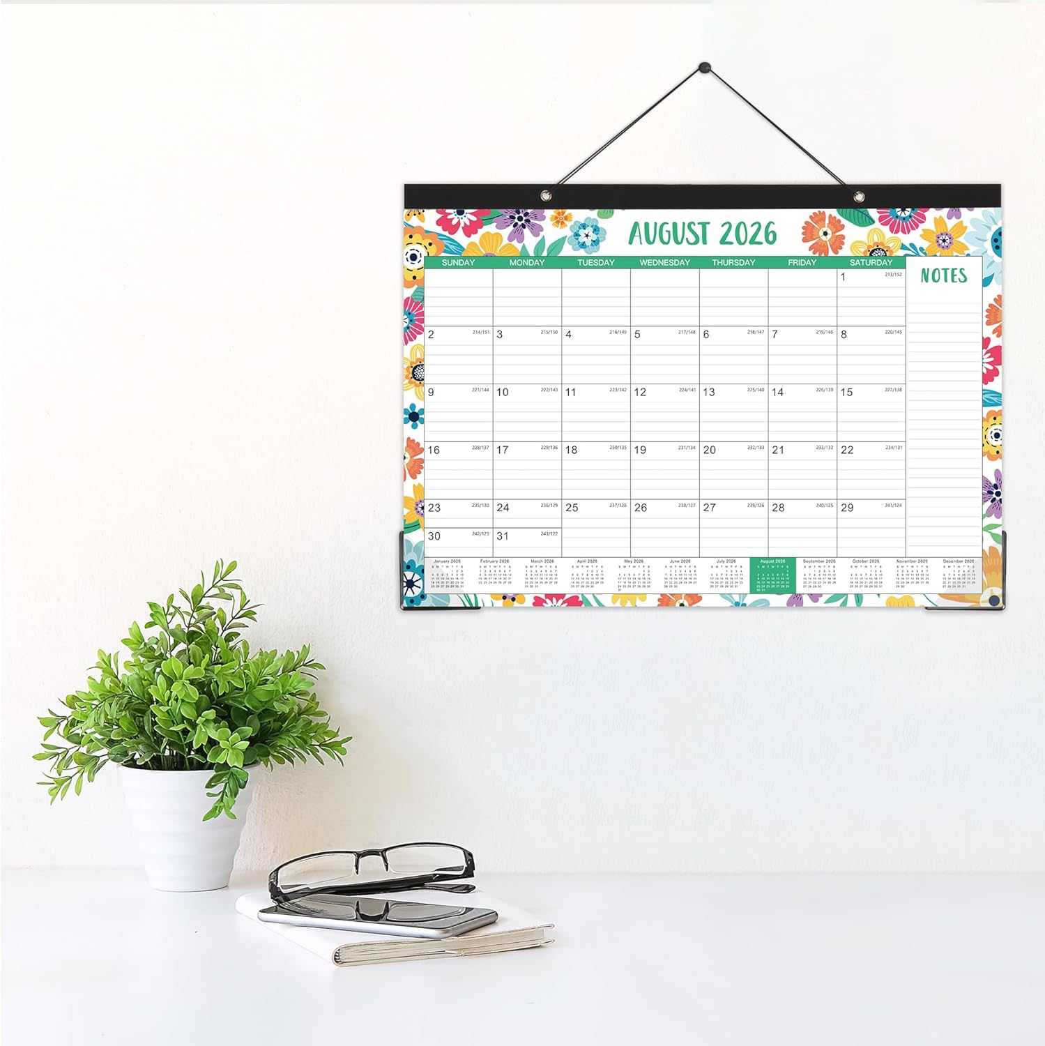 2026 Desk Calendar - JAN 2026 - DEC 2026, Large Desk Calendar 2026, 17" x 12", 2026 Calendar 12 Month, Desk Pad, To-do List & Notes, Corner Protectors, Office Supplies Desk/Wall Calendar for Planning image 8 of 10 B098T18Q7W