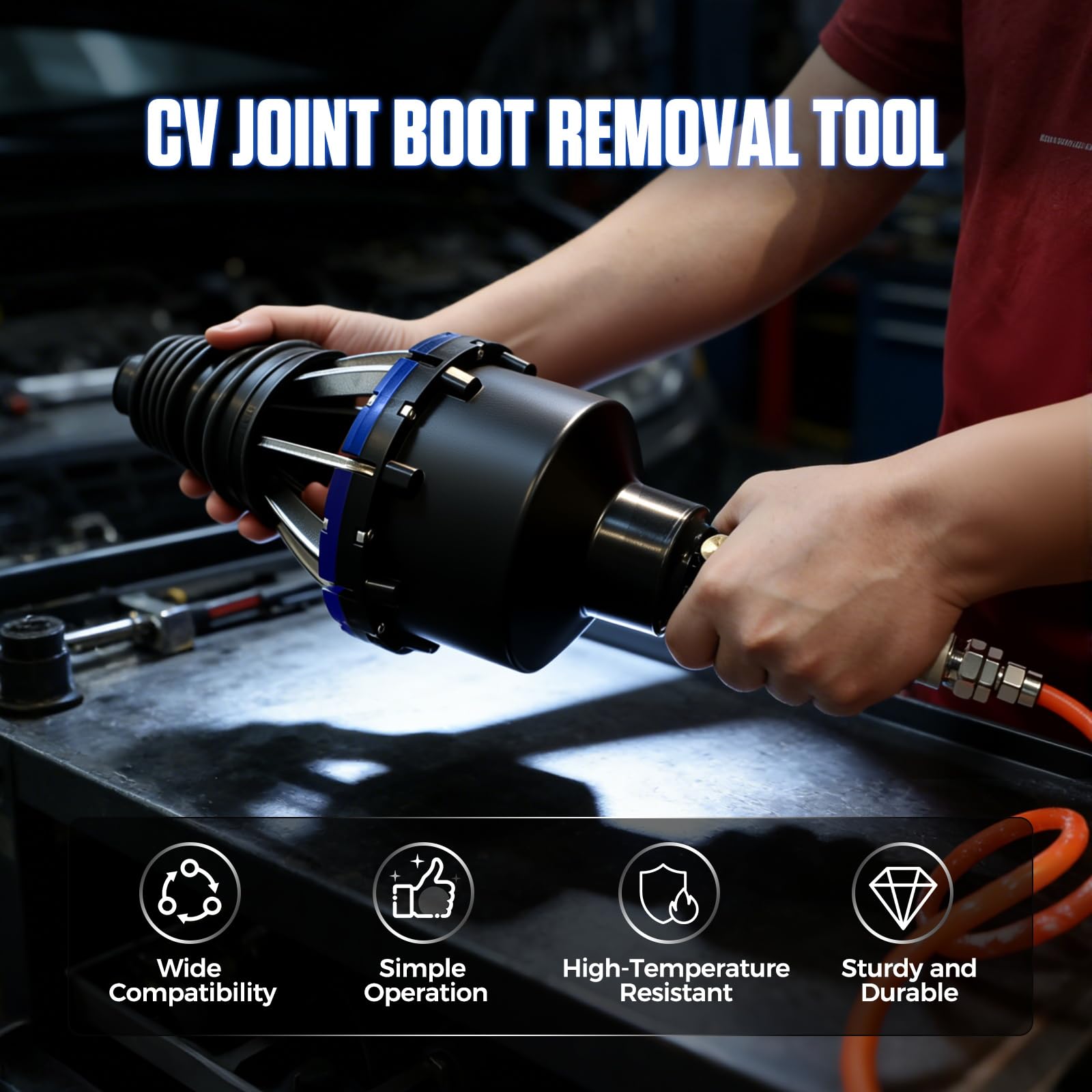 Herramienta de expansión neumática de arranque CV 72-130 psi, extracción de botas de junta CV, expansor universal de eje de transmisión, instalación alimentada por aire para automóviles y comerciales