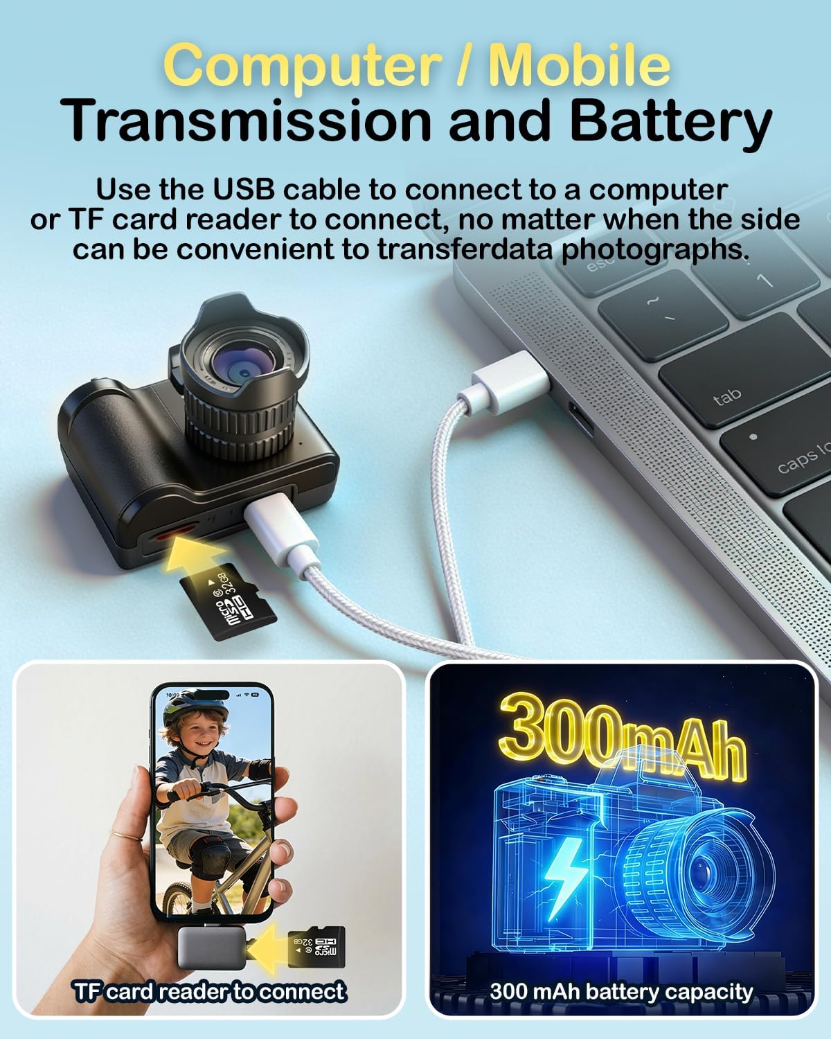 Mini Keychain Digital Camera, 1080P Portable Camera with 4X Zoom, 8GB SD Card & Accessories, Perfect for Kids Teenagers Adult Beginners