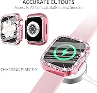 Vista 4 de WINGLE Paquete de 10 fundas protectoras de pantalla para Apple Watch de 1.614 pulgadas Series 9, 8, 7 con vidrio templado, cubierta facial