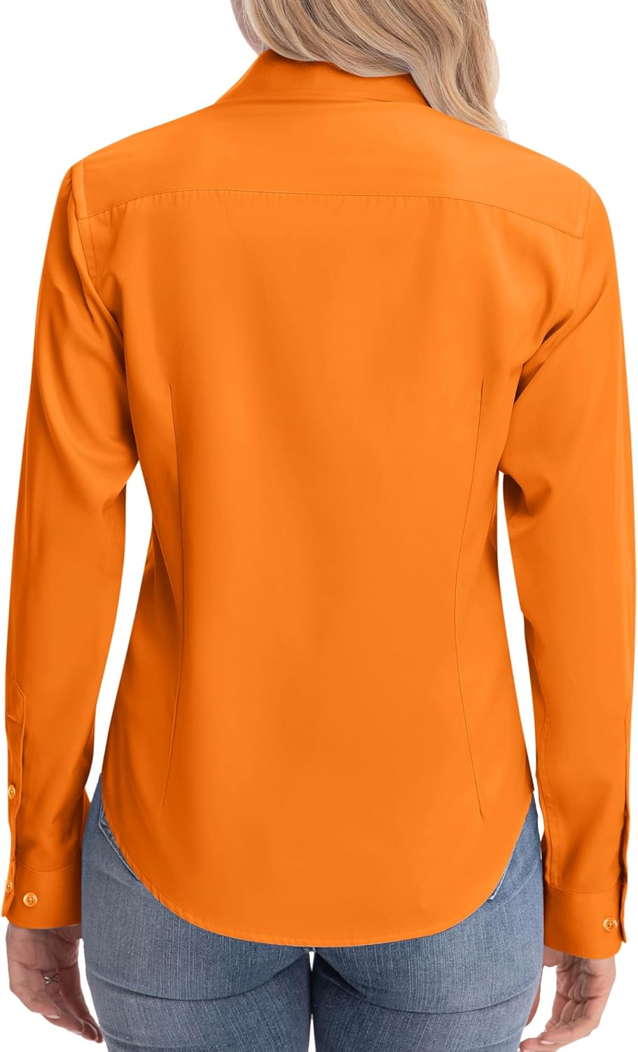 siliteelon Womens Classic-Fit Dress Shirts Long Sleeve Button Down Wrinkle-Free Stretch Solid Casual Work Office Blouse Top - Image 6