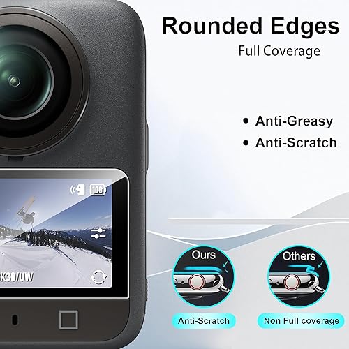 Miniatura 9 de Funda para DJI Osmo 360 con 3 unidades Protector de vidrio templado compatible, funda de silicona suave, color negro