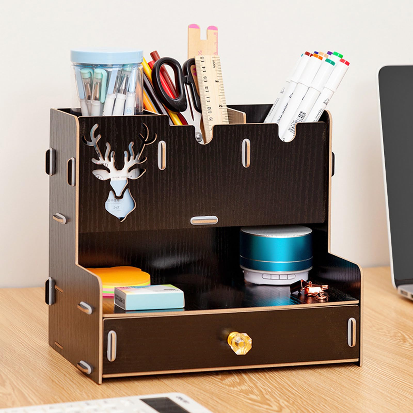 Schreibtisch Organizer mit Schublade, Stifthalter, multifunktionale Schreibwaren Aufbewahrungsbox, Tisch Organizer für Büro, Schule, Zuhause, Stiftehalter, Schreibtisch Organizer mit Schublade