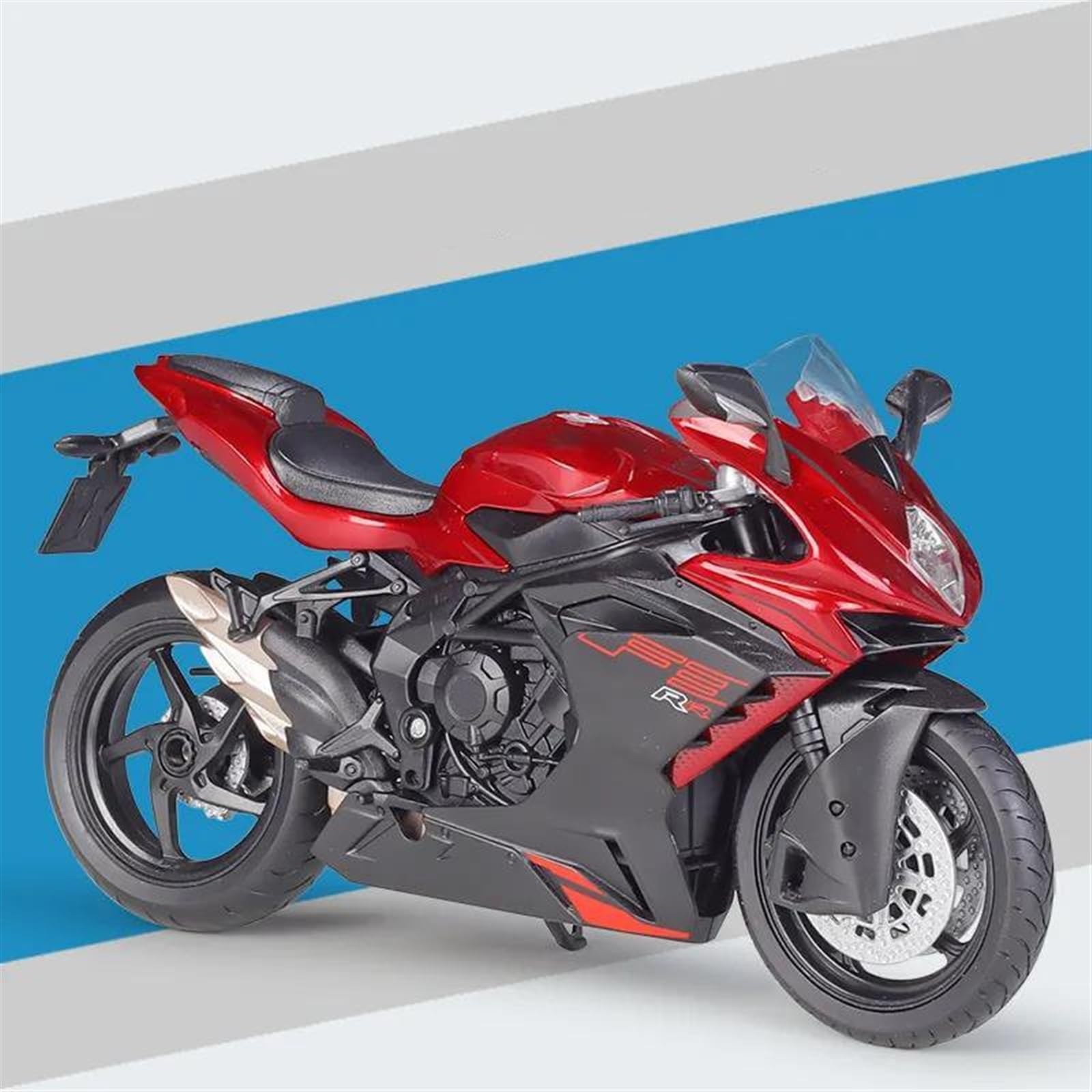 SEYXF Motorbike Toy 1:12 for MV Agusta F3 RR Motorcycle Model Simulation Alloy Toy(Black- Silver)