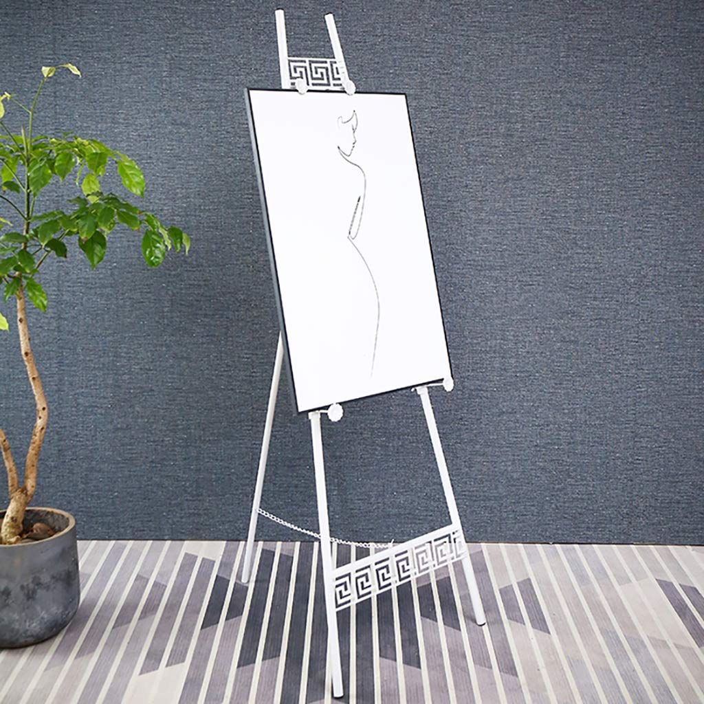 HADECOLL Strong And Durable Golden Easel Wedding Welcome Frame,Carved Wrought Iron Bedroom Photo Frame Display Stand Portable Floor Art Easel,White