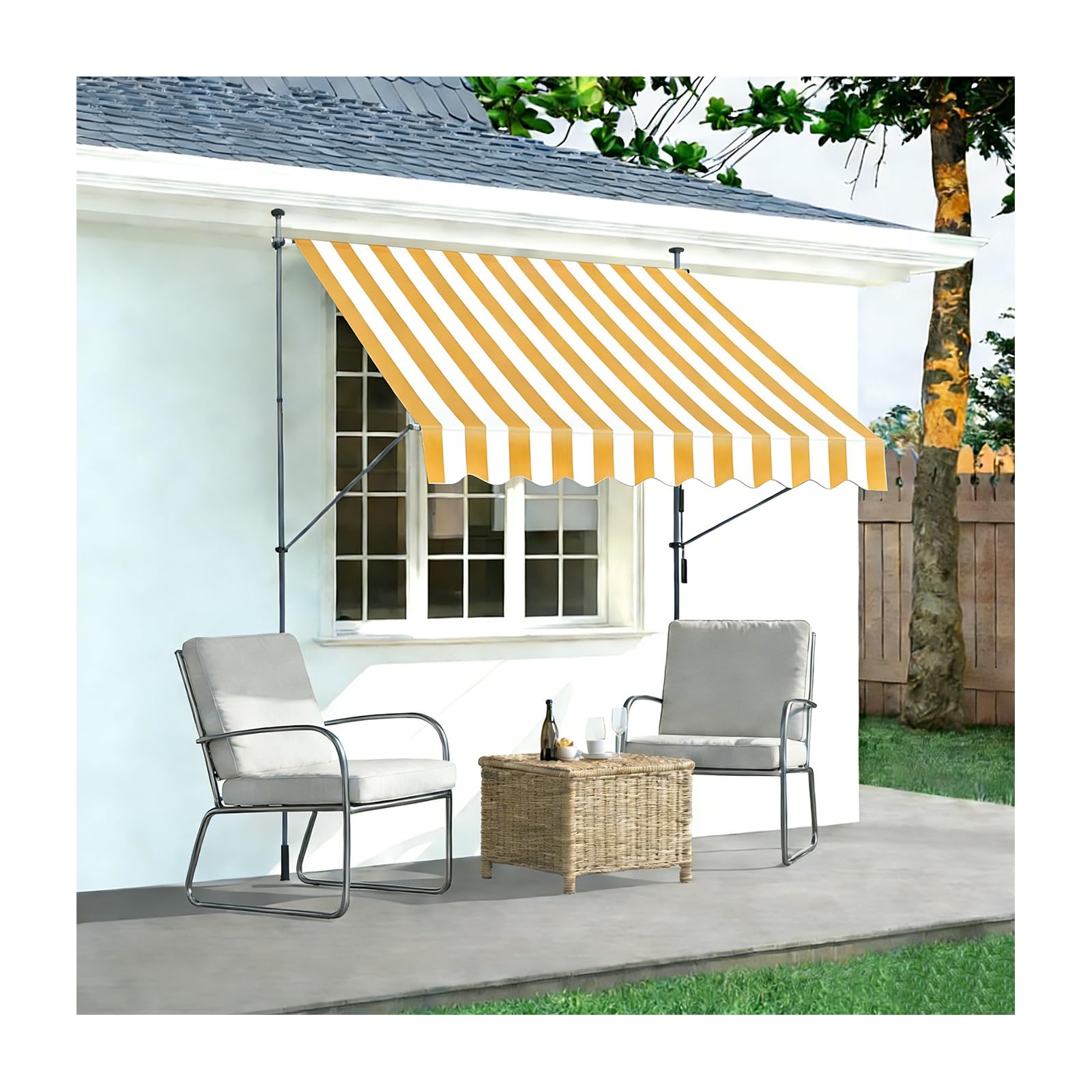 Store rétractable manivelle manuelle 400cm grand store terrasse balcon et jardin