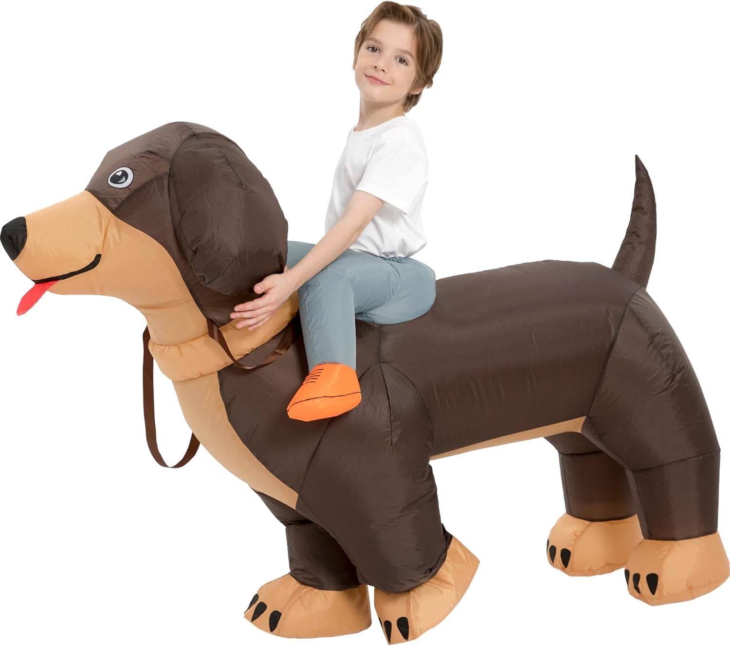 One Casa Inflatable Dog Costumes for Kids,Blow Up Dachshund Suit,Ride On Halloween Costumes for Boys Girls - Image 7