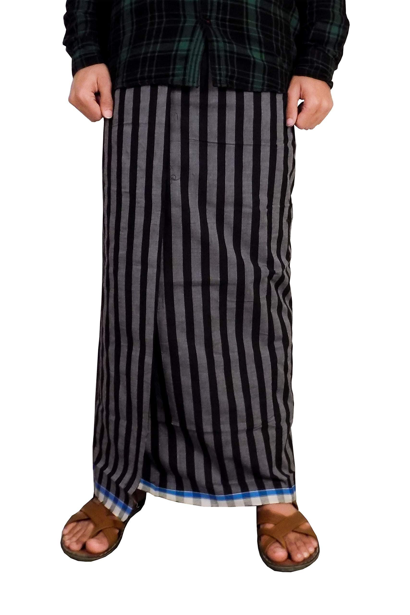 Craftopia Overseas Men's Cotton lungi for Men Free Size 2 Meter Combo (Set of 2) MenLungi Multicolor