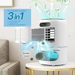Petits déshumidificateurs pour chambre avec fonction de purification de l'air, 1000 ml/35 oz pour 2500 Pieds cubiques (260 (m2) avec 7 Couleur LED Lumières minuteur définir des ions négatifs ci-dessous 30 dB, Automatisation de la fermeture
